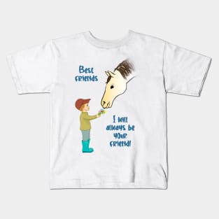 Boy and horse Best friendship Kids T-Shirt